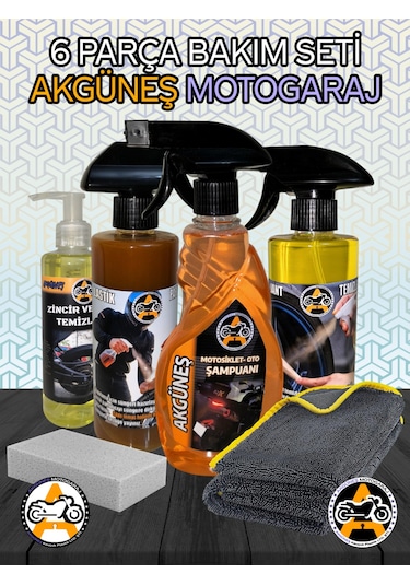Akgüneş Moto Bakım Seti 6 Lı Set Motosiklet