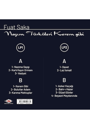 Fuat Saka - Nazım Türküleri Kerem Gibi 2 Plak