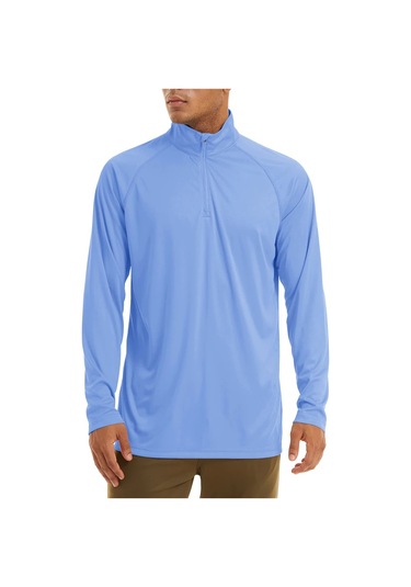 Tacvasen Erkek Anti-uv Güneş Korumalı Uzun Kollu Zip T-shirt Yaz Golf Egzersiz Özbekistanfildişierkek Fildişi