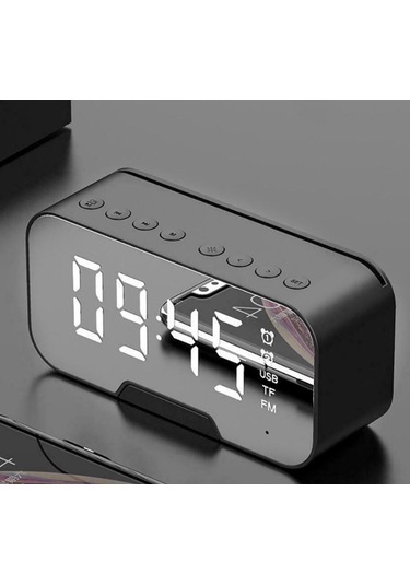 Aubyhe Siyah Dijital Alarm Saat: Bluetooth Hoparlör, Fm Radyo, Usb/sd Kart Desteği Ve Şarj Edilebilir Li-poly Pil İle Ev İçin Konfor Ve Fonksiyon