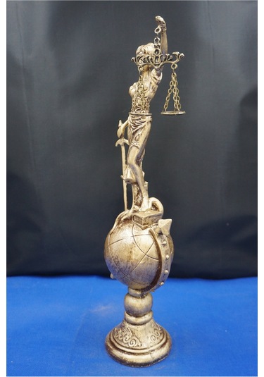 Themis Adalet Terazisi Heykeli 35 Cm Dekoratif Ev & Ofis Biblosu Altın