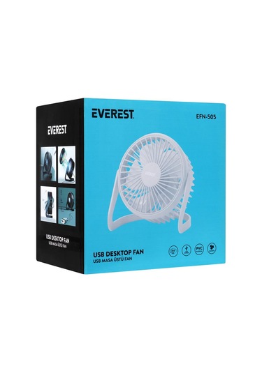 Everest EFN-505 Masaüstü Beyaz Usb Fan (145mmx141mmx105 mm)