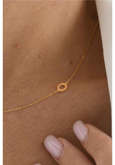 Minamis Silver 925 Ayar Gümüş O Harfi Kadın Köprücük Kolye-2307