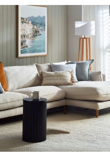 Mariposa Bohem Ahşap Yan Sehpa Siyah