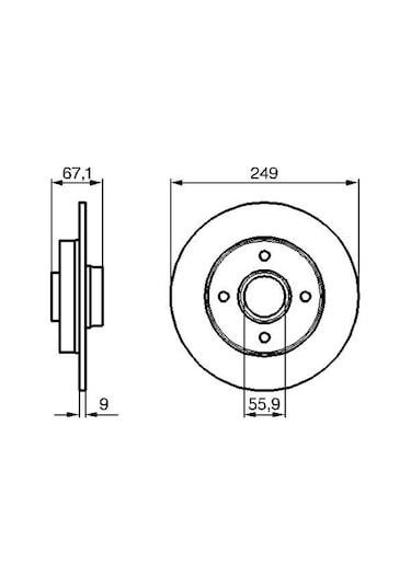 Citroen C4 1.6Hdi 2004-2010 Bosch Arka Disk 2 Adet N11.665
