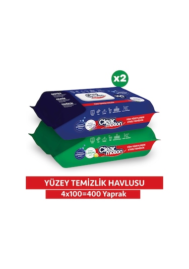 Clearmotion Yüzey Temizlik Havlusu (4x100) 400 Yaprak