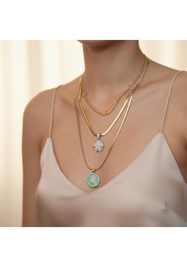 Celestia Layered Kolye Seti Çok Renkli