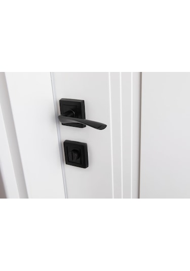 Siyah Kare Brawo Wc Kapı Kolu Ön - Arka Takım