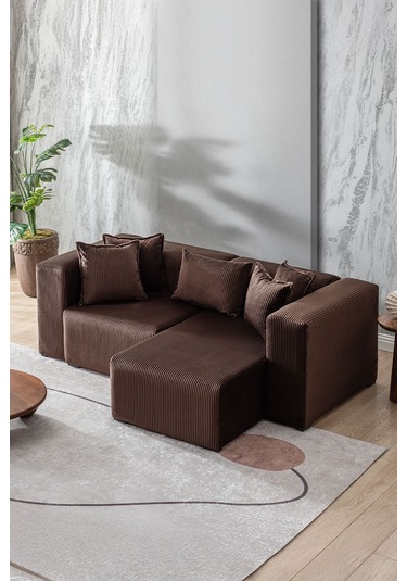 Katt Modüler Ekstra Rahat İskeletli 2 Li Koltuk 10 Renk Kahverengi