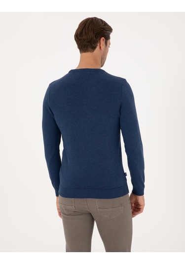 Pierre Cardin Erkek İndigo Melanj Kazak /triko 50315509-vr155 İndigo Melanj