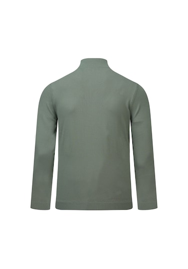 Hatemoğlu Yeşil Regular Fit Yarım Balıkçı Yaka Fermuarlı Kazak 2977640 Yeşil