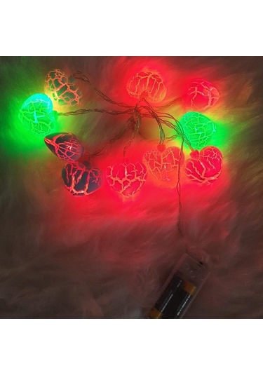 Hdmarketim Rengarenk Çatlak Kalp 10'lu Dekoratif Led Lamba (2 Met