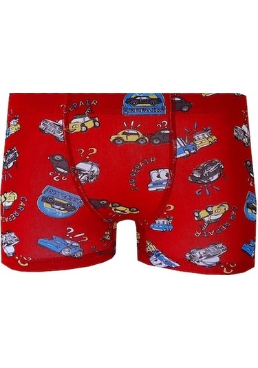 6Lı Erkek Çocuk Renkli Desenli Baskılı Boxer Külot