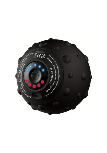 Honeybeeshop Siyah 5 Hizli Yuksek Yogunluklu Sarj Edilebilir Titresimli Masaj Topu Kas Fitness Servikal Omurga Bel Ayak Icin Elektrikli Yoga Topu Siyah