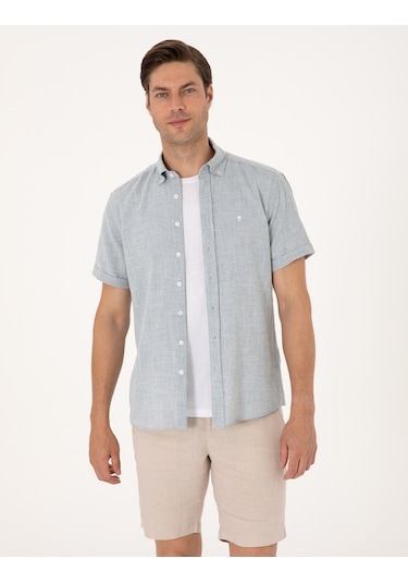 Pierre Cardin Erkek Yeşil Gömlek Kısa Kollu 50307073-vr054 Yeşil