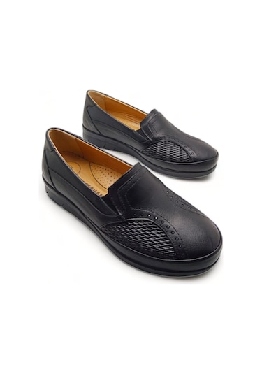 Kadın Hakiki Deri Içi Deri Comfort Tam Ortopedik Anne Ayakka Siyah-kemik Siyah Kadın Hakiki Deri Içi Deri Comfort Tam Ortopedik Anne Ayakka Siyah-kemik Siyah