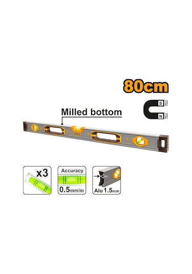 Ingco Bant Manyetik, 80 Cm, Darbe Dayanıklı İnşaat Şablonu 321059955