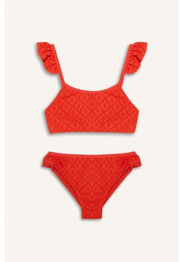 Defacto Kız Çocuk Desenli Bikini Takımı E5126a825hsog588 Turuncu