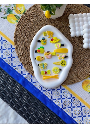 4'lü Set 56 Çeşit Farklı Ve Karışık Desenli Fosforlu Toka Seti Çok Renkli