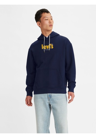 Levi's Rahat Grafik Kapüşonlu Swatshirt A2639-0021 Lacivert