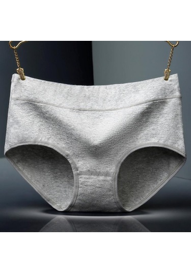 Kırmızı Orta Bel Kadın Saf Pamuk Nefes Alabilir Ve Moda Basit Düz Renk Üçgen Büyük Boy Saf Pamuk Kadın İç Çamaşırı Kırmızı