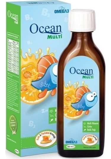 Ocean Multi Şurup Ballı Portakal Aromalı Balık Yağı 2 x 150 ML