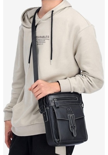 Novahub Boğa Kaptanı 053 Erkek Messenger Çantası, Cowhide Büyük Kapasite, Küçük Siyah Diğer Renkler, Evrak Çantası Çok Renkli