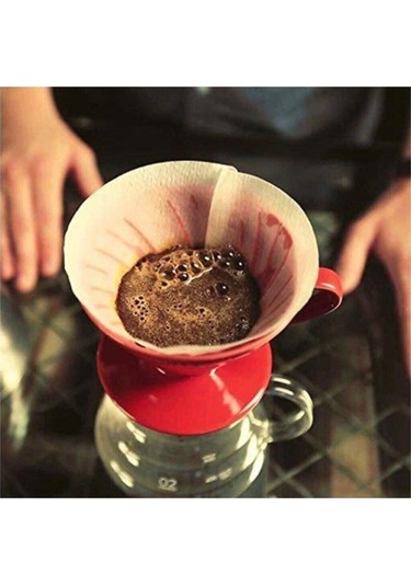 V60 02 Seramik Kahve Demleme Ekipmanı Kırmızı Ceramic Coffee Dripper V60 02 Red