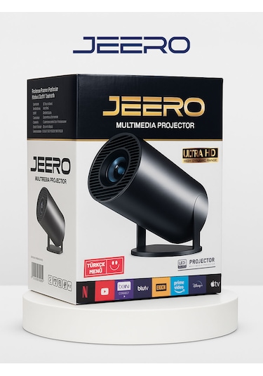 Jeero Hy300pro Multimedia Ultra Hd 1080 Pixel Android 12 Projeksiyon Cihazı Türkçe Menü