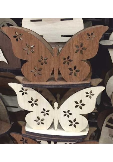 Kelebek Formunda Mdf Peçetelik Kahverengi