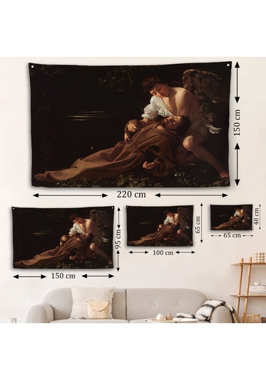 Caravaggio - Saint Francis Of Assisi İn Ecstasy Duvar Örtüsü-7123