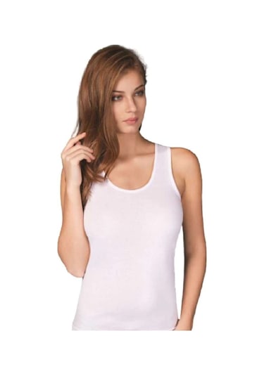 Kadın Beyaz 6'lı Pamuklu Atlet 2037 001