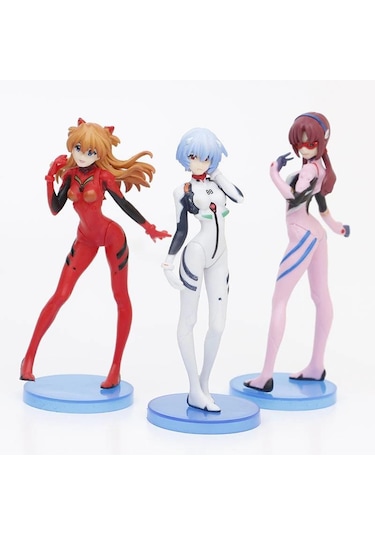 Disney 3 Adet Anime Ayanami Rei Evangelion Eva Pvc Figürleri 13cm