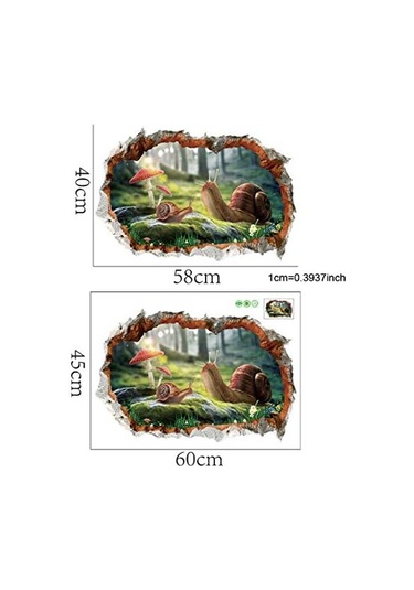 Kırık Duvar Salyangozu 3d Duvar Stickerı Duvar Çıkartması Duvar Kağıdı Poster Sanatçısı Ev Dekorasyonu Pvc Kendinden Yapışkanlı Çıkarılabilir 40 58 Cm Şeffaf