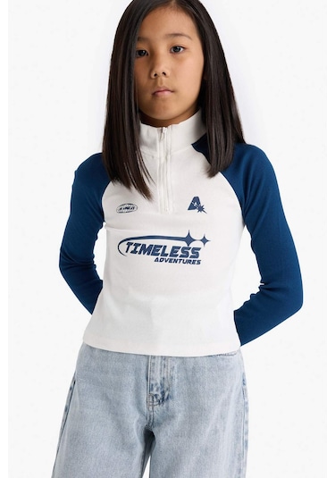 Defacto Kız Çocuk Fitted Balıkçı Yaka Slogan Baskılı Fitilli Kaşkorse Uzun Kollu Tişört E9654a825auer138 Ekru Defacto Kız Çocuk Fitted Balıkçı Yaka Slogan Baskılı Fitilli Kaşkorse Uzun Kollu Tişört E9654a825auer138 Ekru