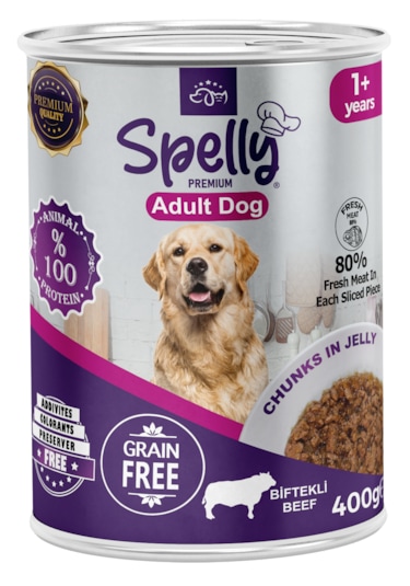 Spelly Biftekli Yetişkin Köpek Maması Konserve 12 x 400 G