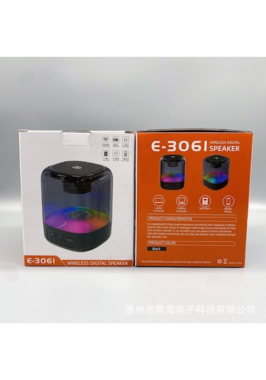 E-3061 Kablosuz Bluetooth Hoparlör Usb Tf Kart Renkli Subwoofer