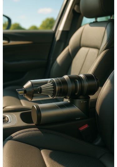 Yeni 16000pa Güçlü Portatif Vakumlu Ve Üflemeli Katlanabilir Araç Içi Süpürge Pro Hl-121 Siyah