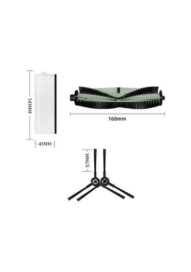 Unimarket A7 A9s V8s X750 X800 X785 Kauçuk Ana Fırça Hepa Filtre Yedek Parça Seti Süpürge Yedek Parçaları