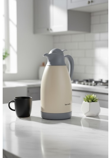 Bernardo Grandio Çelik Termos Krem 2 Litre Krem