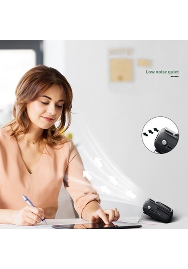 Taşınabilir Kişisel Asılı Bel Fanı 10000 Mah Şarj İle Sessiz Giyilebilir Elektrikli Fan El Klima Siyah 2693 Renkli