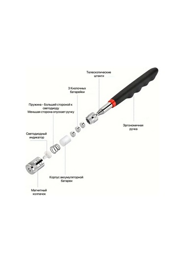 Wezone Genişleyen Manyetik Toplayıcı - Led Işıklı, 2 Kg Tutma Gücü, Metal Parçalar İçin Çekirdekli Alıcı Aracı