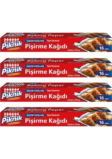 Piknik Pişirme Kağıdı Kesilmiş 4 x 16'lı 42 x 37 CM