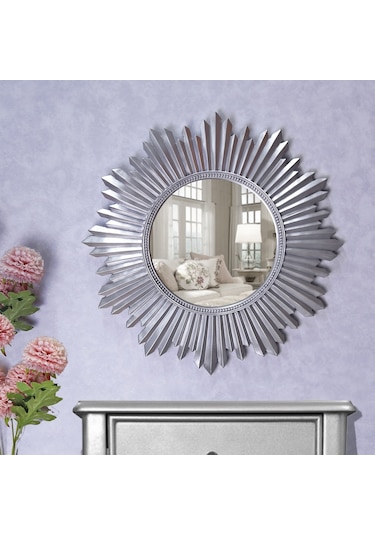 Armanda Yuvarlak Ayna Gümüş