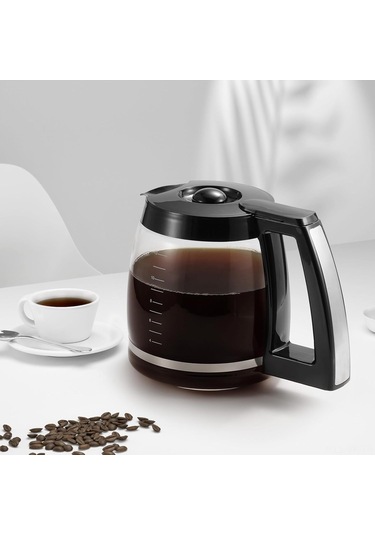 Vkemall Islak Kahve Makinesi İçin Isıya Dayanıklı Cam Değiştirme Kavanozu 12 Bardak, Dcc-1100bk/dcc-1200prc/dcc-2650/dgb500bk Uyumlu Siyah