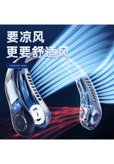 Ranyeek 2023 Yeşil Boyun Tipi Usb Şarjlı Sessiz Taşınabilir Fan - 3 Hız Ayarı + Ayarlanabilir Açı