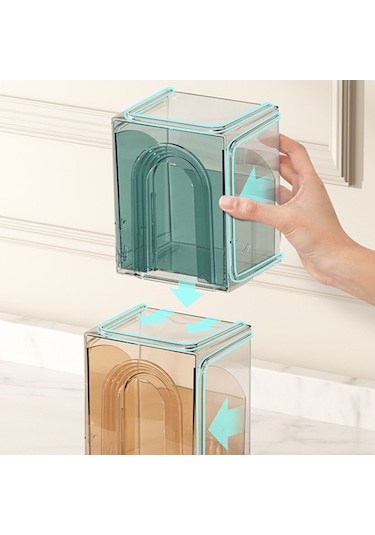 Cbtx Zy-hz013 Mutfak Kiler Ps Plastik Saklama Rafı Şeffaf Ayrılabilir Organizatör Saklama Kutusu - Pembe