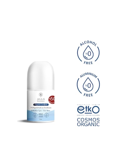 Alls Biocosmetics Prebiyotik Erkek Roll-On Deodorant 75 ML