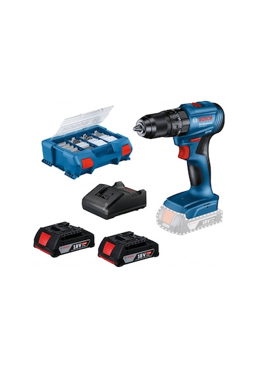 Bosch GSB 185 +2x 2.0 Ah + 82 Parçalı Aksesuar Seti Profesyonel Set - 0615990N2P