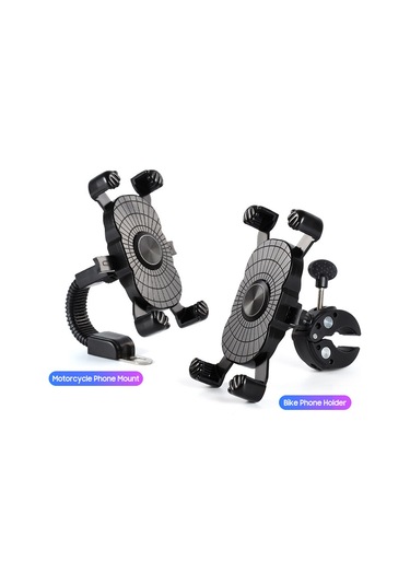 Ranyeek Motosiklet Telefon Tutucu Otomatik Kilitleme 360 Döner Sahte Yollarda Sağlam Atv Bisiklet Direksiyon Uyumlu Evrensel Telefon Tutucu